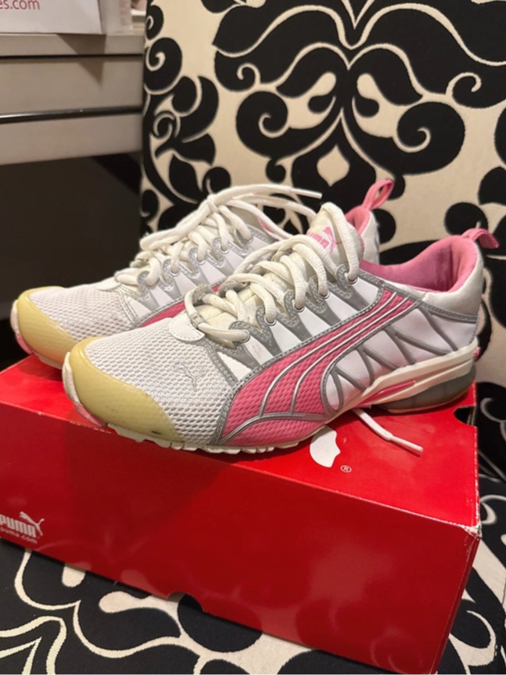 Puma White and Pink Women’s Athletic Sneakers